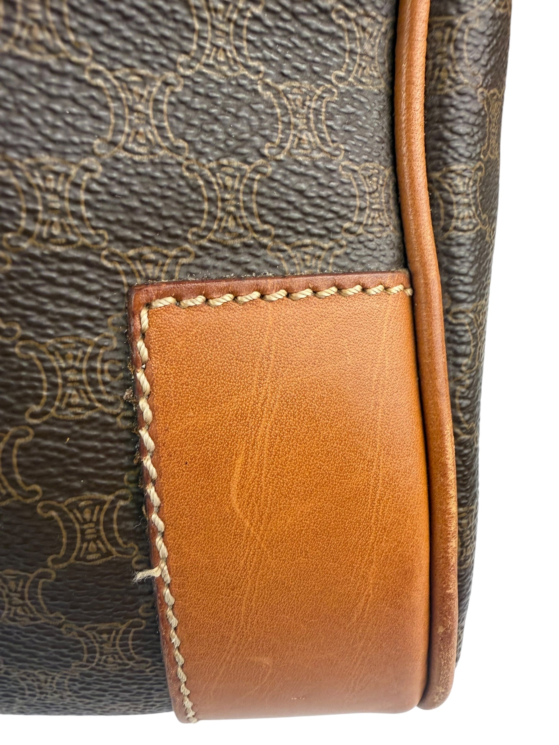 Celine Vintage Macadam Canvas Boston Bag