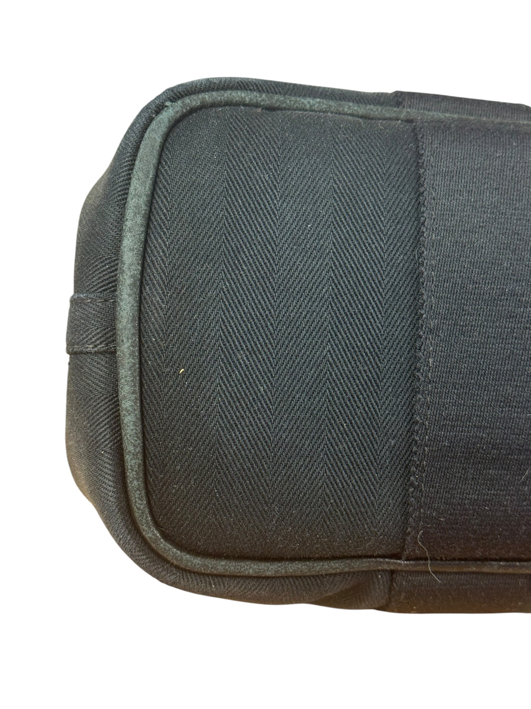 Hermes Black Canvas Leather Valparaiso Handbag