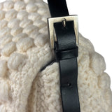 Fendi Vintage Leather Trim Knitted Wool Mamma Baguette