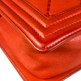 Chanel Red Quilted Double Stitch Boy Bag 2014