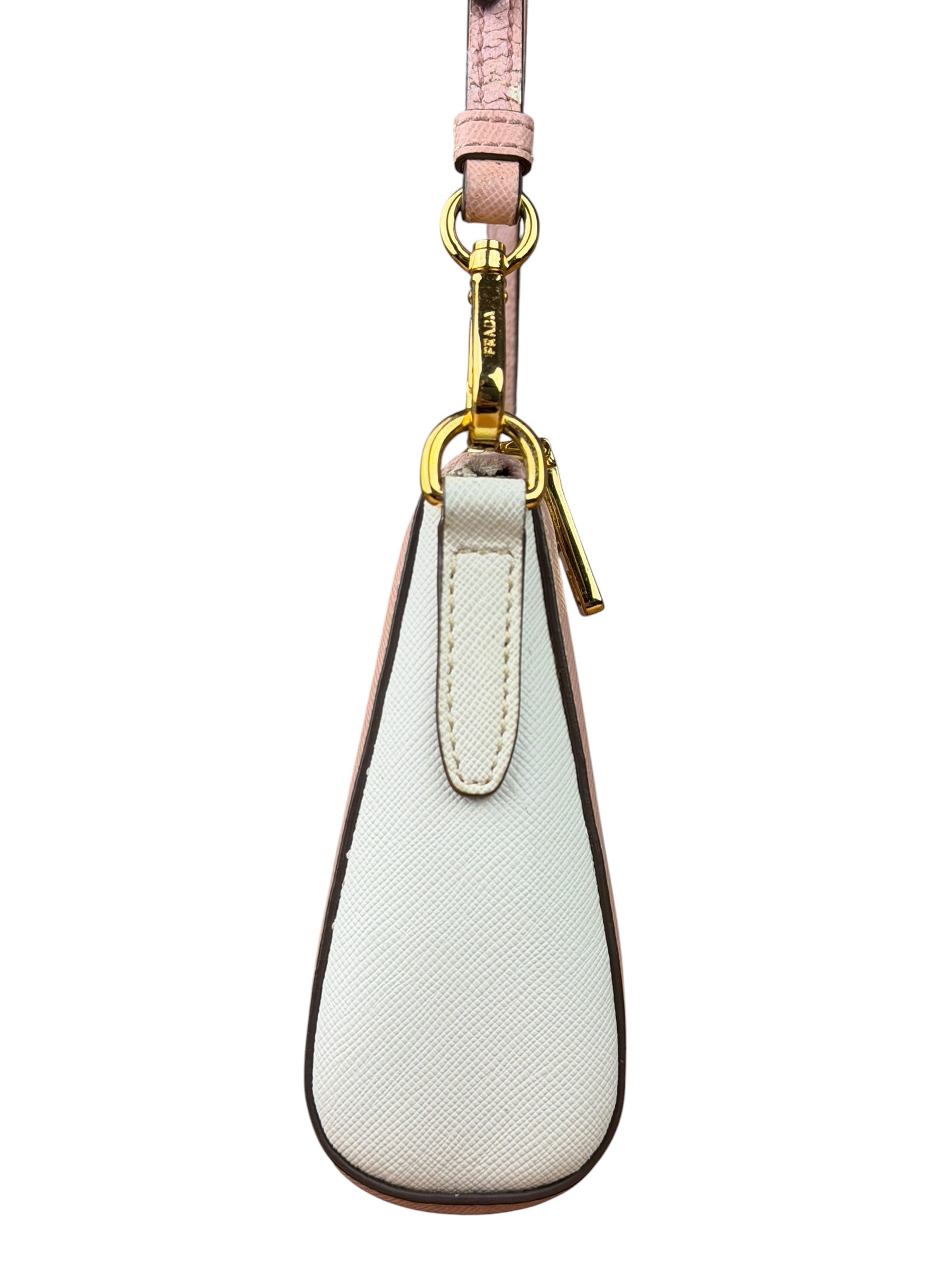 Prada Bicolor Saffiano Leather Mini Pochette
