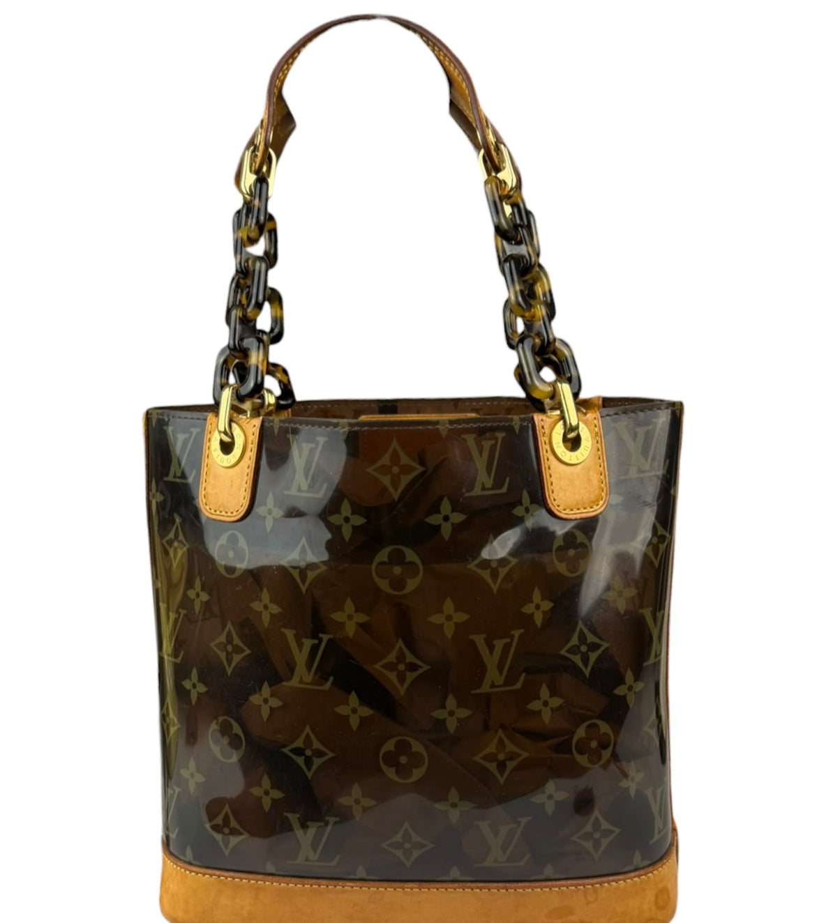 Louis Vuitton Black Vinyl/Leather Trim Cabas Ambre Tote PM