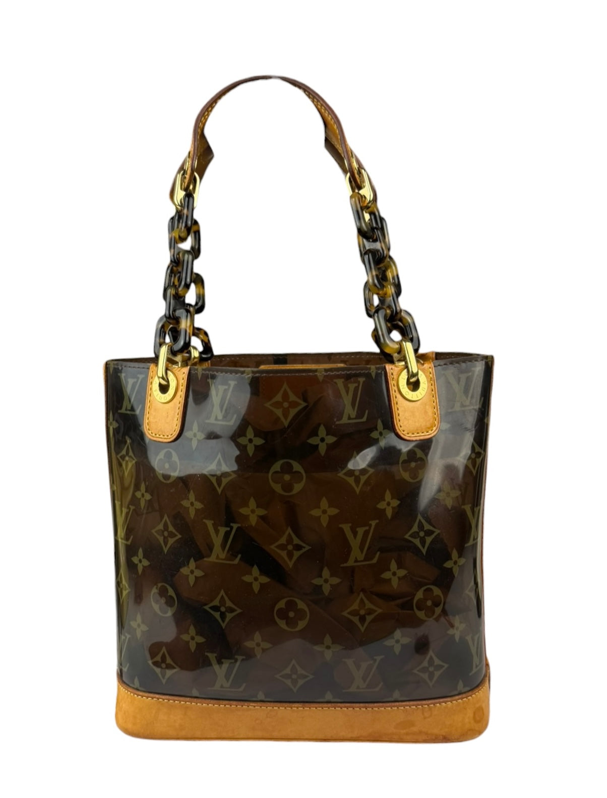 Louis Vuitton Black Vinyl/Leather Trim Cabas Ambre Tote PM