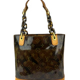 Louis Vuitton Black Vinyl/Leather Trim Cabas Ambre Tote PM