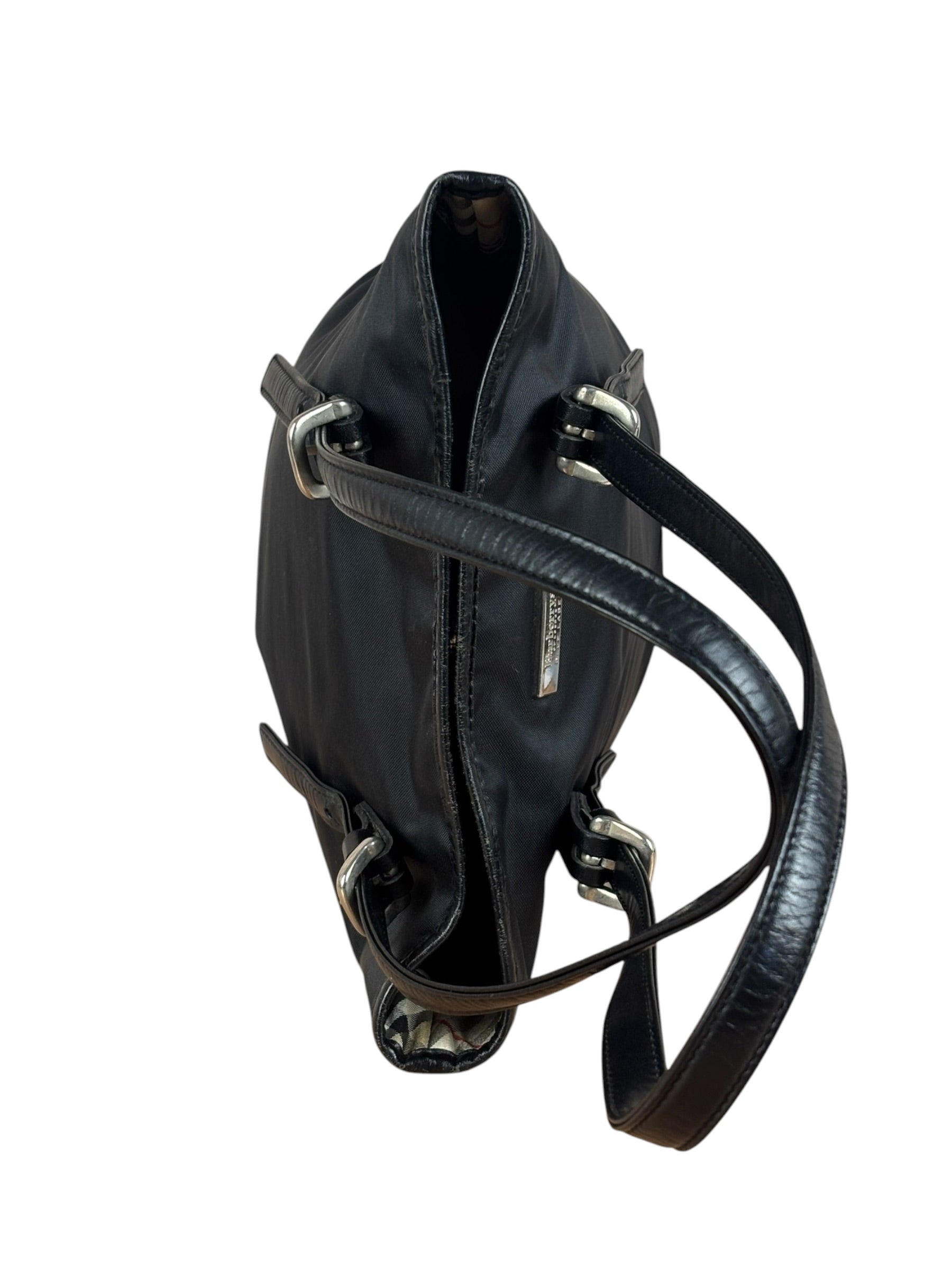 Burberry Vintage Blue Label Nylon Bucket Tote Bag