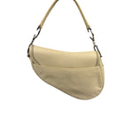 Christian Dior Cream Leather Saddle Shoulder Bag