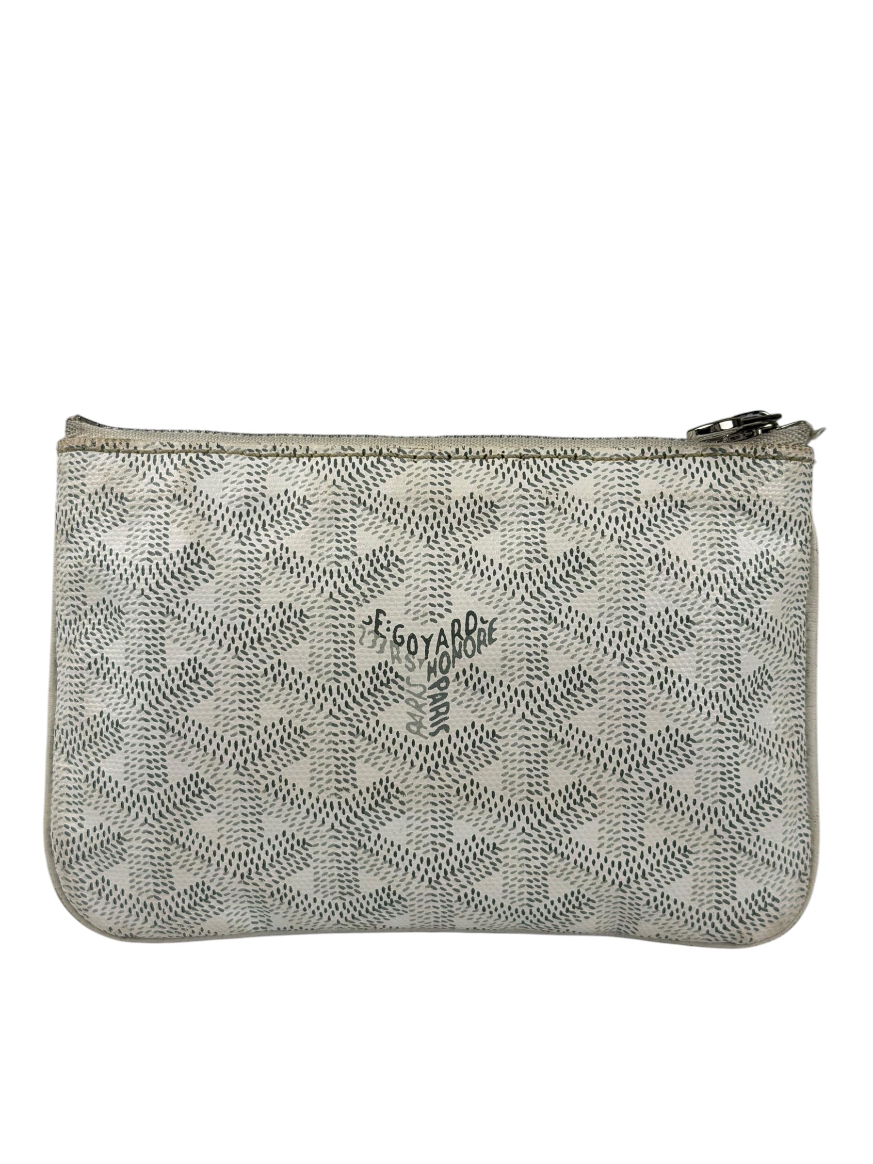 Goyard White Senat Mini Pouch