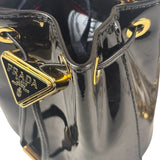 Prada Black Patent Leather Mini Chain Pouch