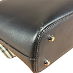 Burberry Vintage Black Leather Flap Shoulder Bag