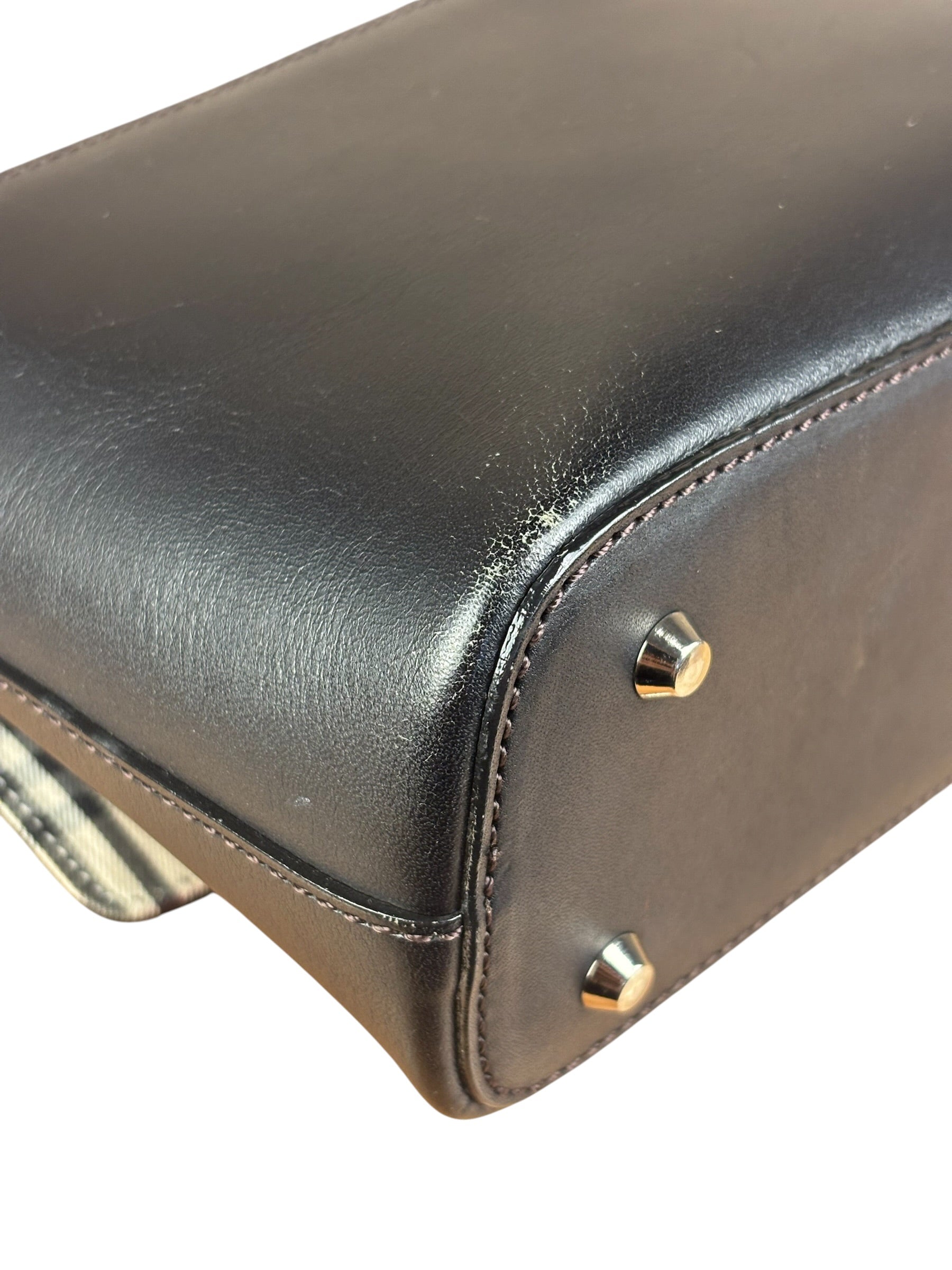 Burberry Vintage Black Leather Flap Shoulder Bag