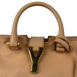 YSL Vintage Classic Y Cabas Peach Leather 2Way Handbag