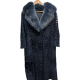Vintage Navy Blue Persian Lamb Fur Long Coat