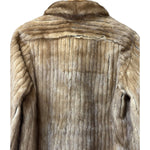 Emba Vintage Brown Leather Trim Mink Fur Coat