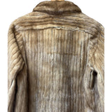 Emba Vintage Brown Leather Trim Mink Fur Coat
