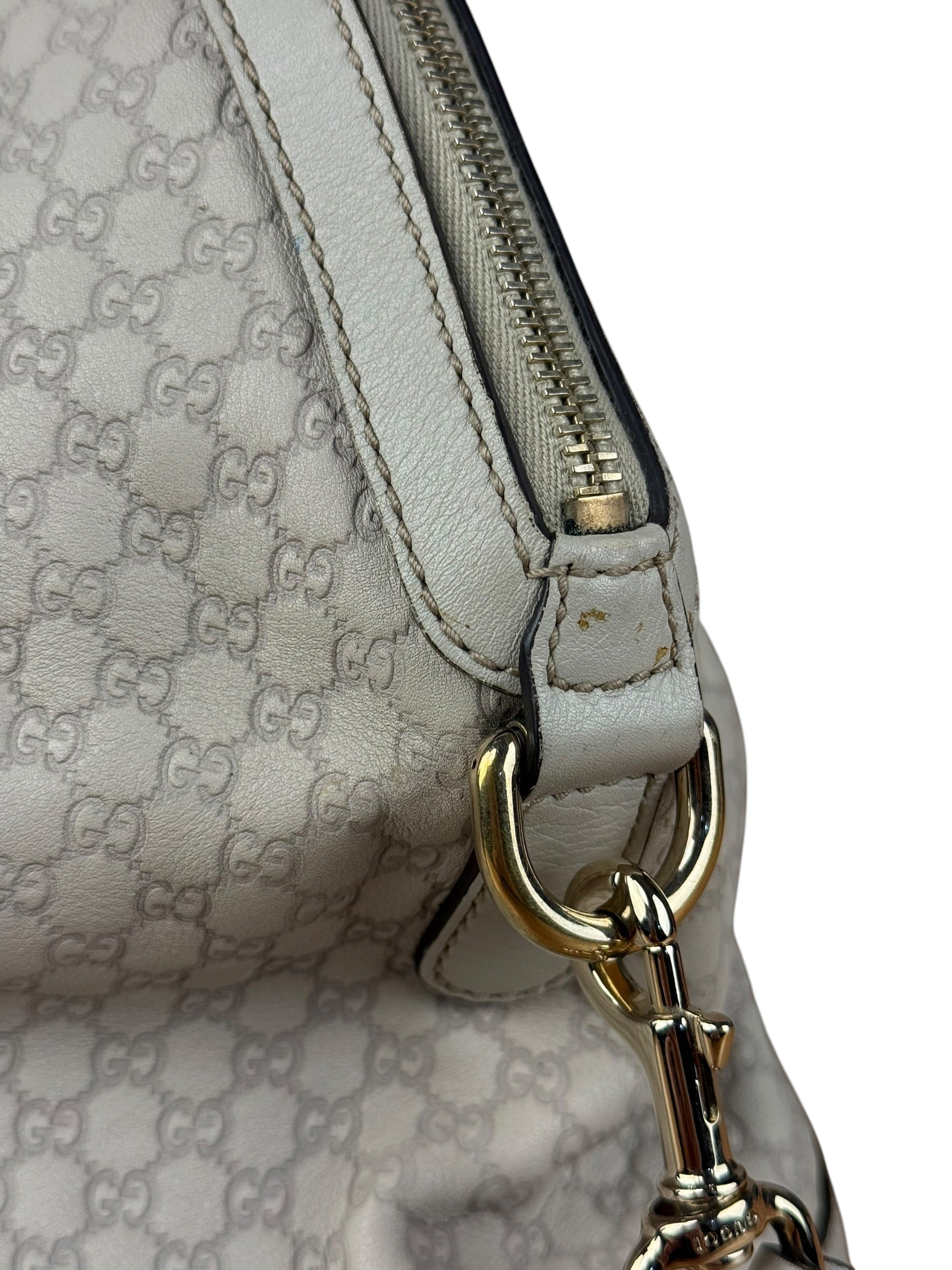 Gucci Vintage Beige Leather GG 2Way Bag