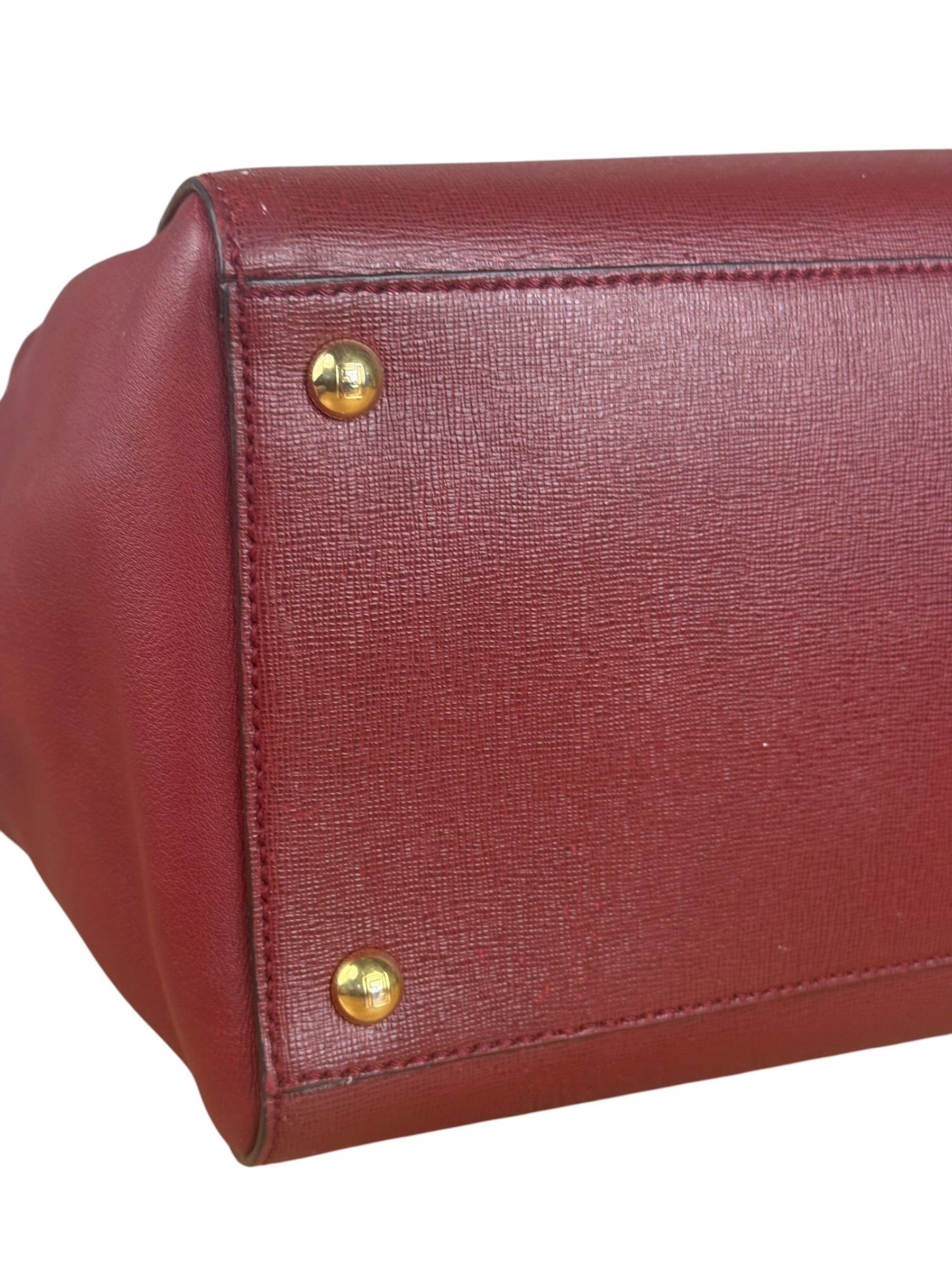 Fendi Red Leather 2Jours Handbag (Deterioration)