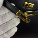 Hermes Black Mini Kelly 20 Box Calf 1991
