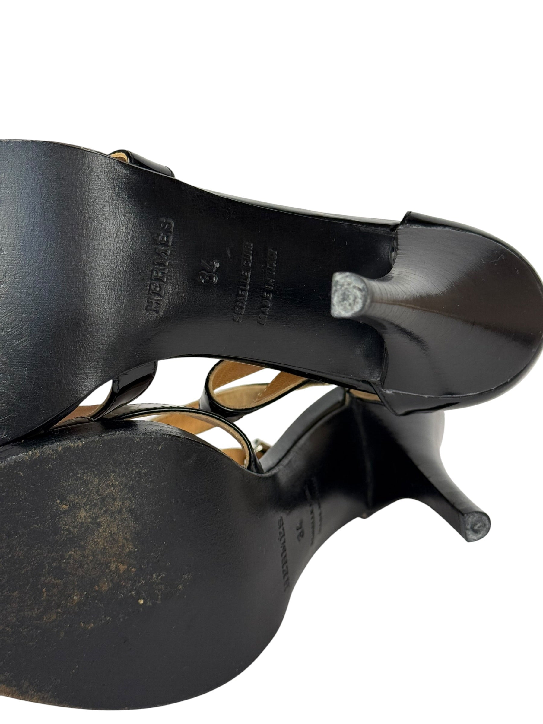 Hermes Sac Depeche Black Leather Heels