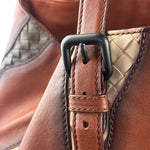 Bottega Veneta Brown Leather Intrecciato Trim Cesta Tote