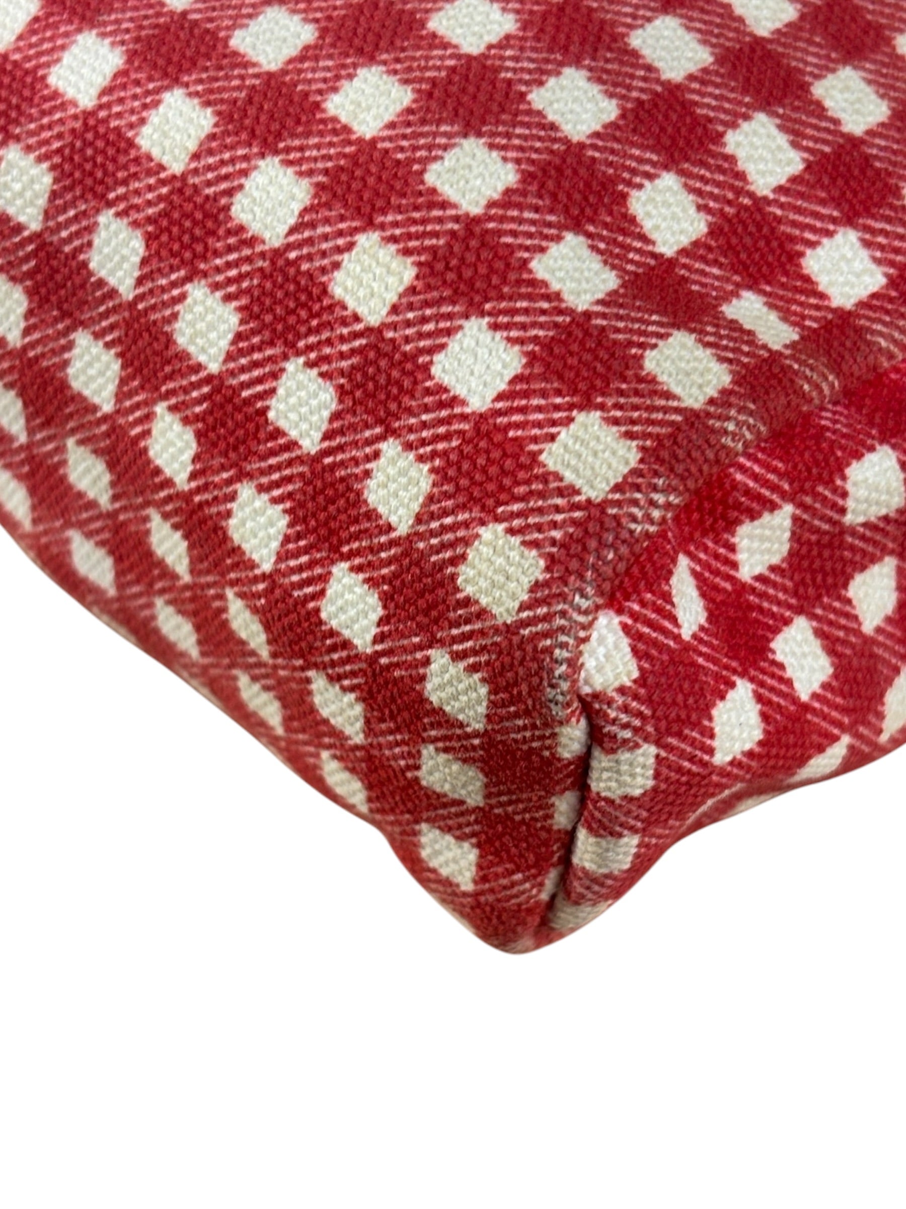 Prada Red Gingham Check Canvas Makeup Bag
