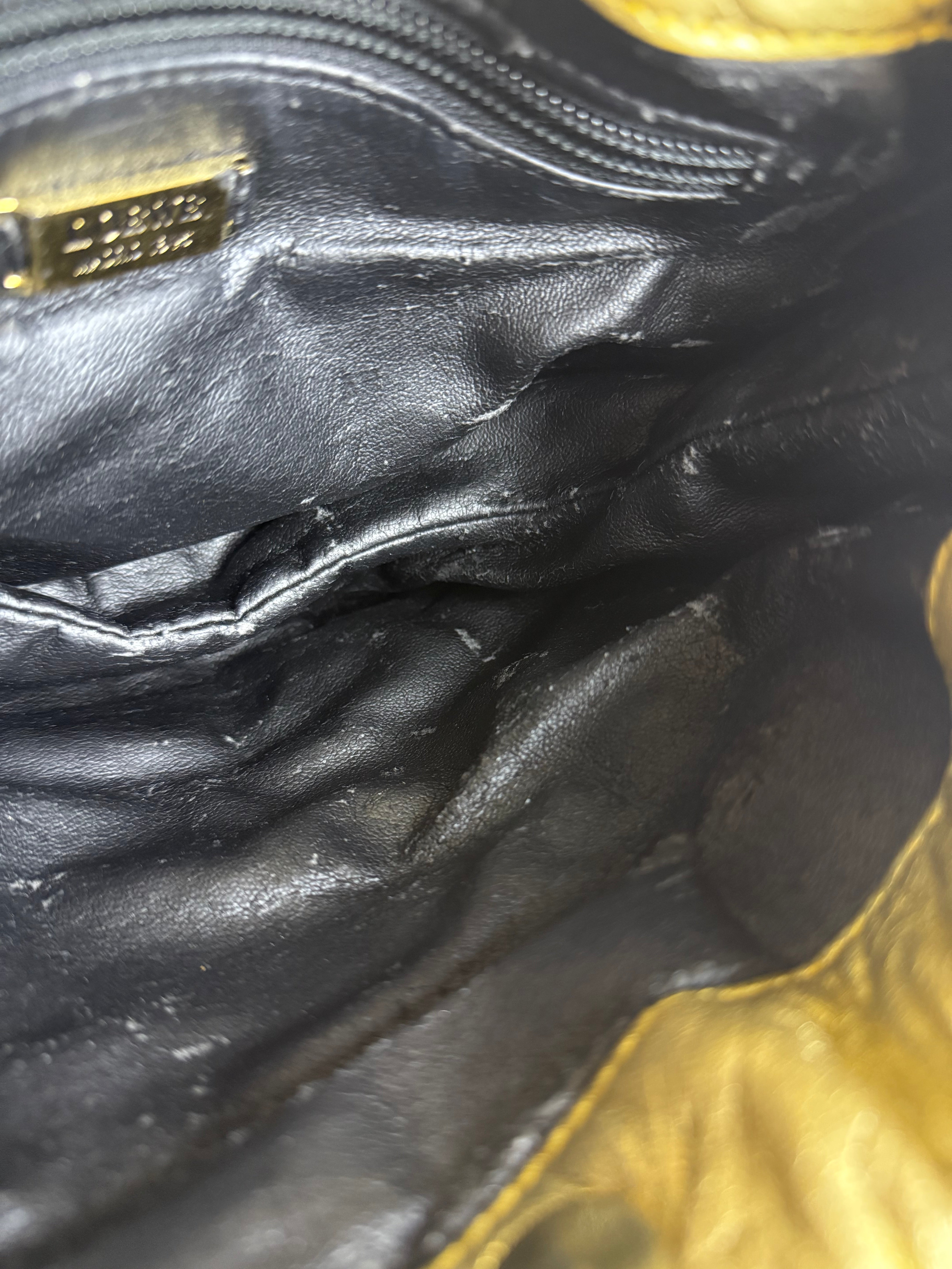 Loewe Gold Leather Anagram Shoulder Bag