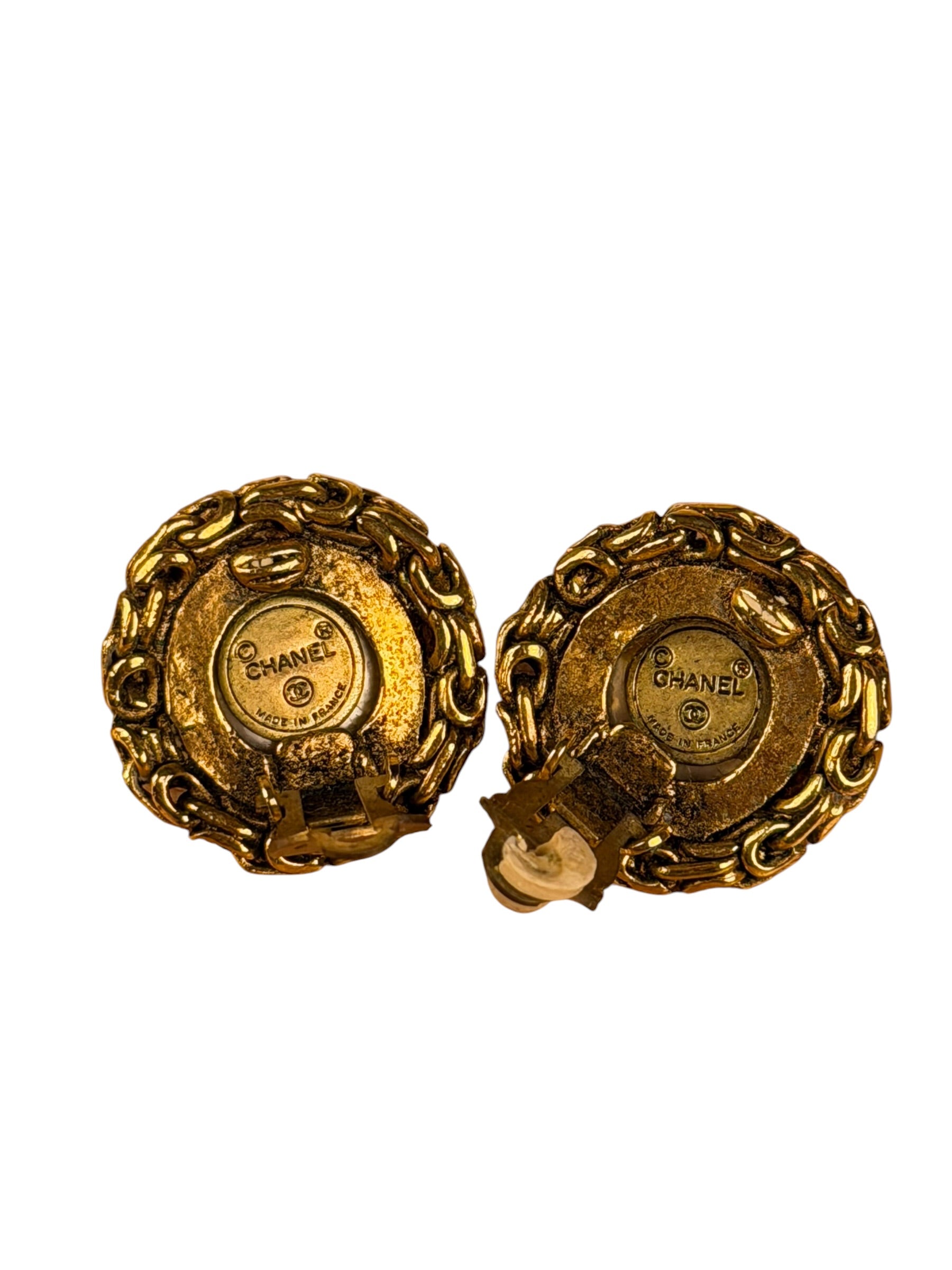 Chanel Vintage Faux Pearl Clip-On Earrings