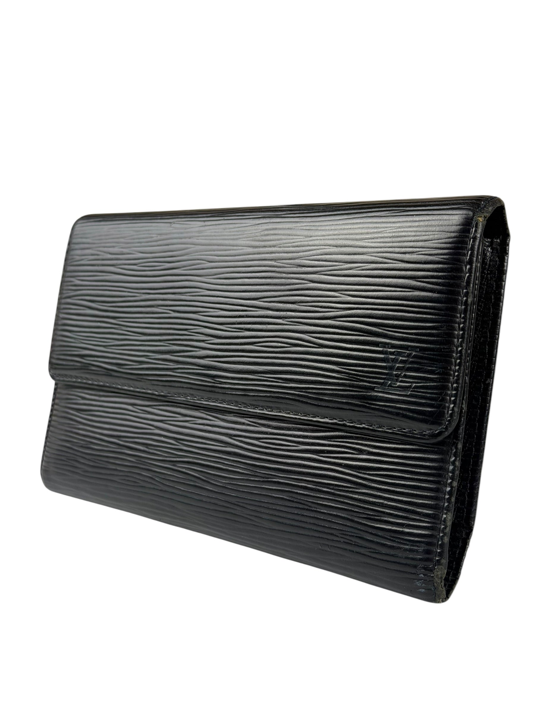 Louis Vuitton Black Epi Leather Long Wallet