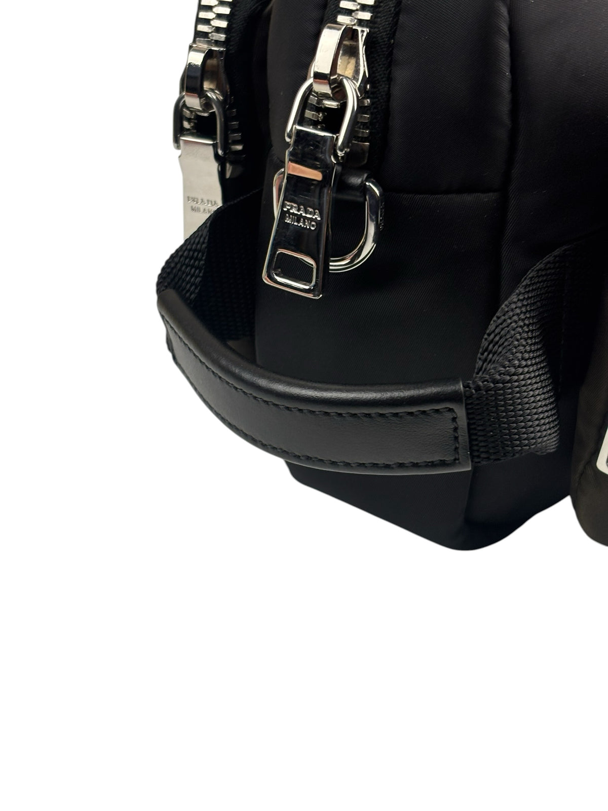 Prada Green/Black Tessuto Nylon Multi-Pocket Vanity Bag