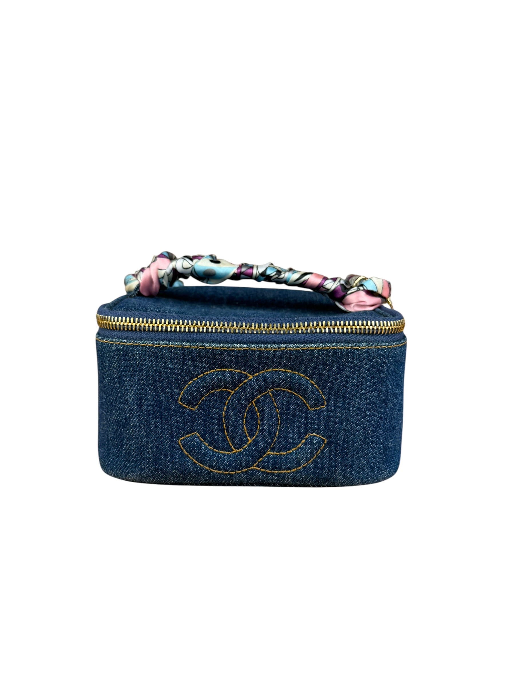 Chanel Denim Vanity Case Handbag 1997
