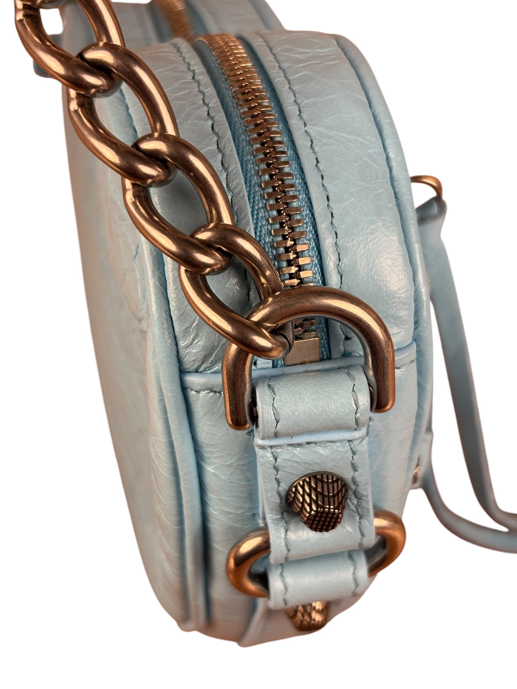 Balenciaga Light Blue Le Cagole Heart Mini Bag