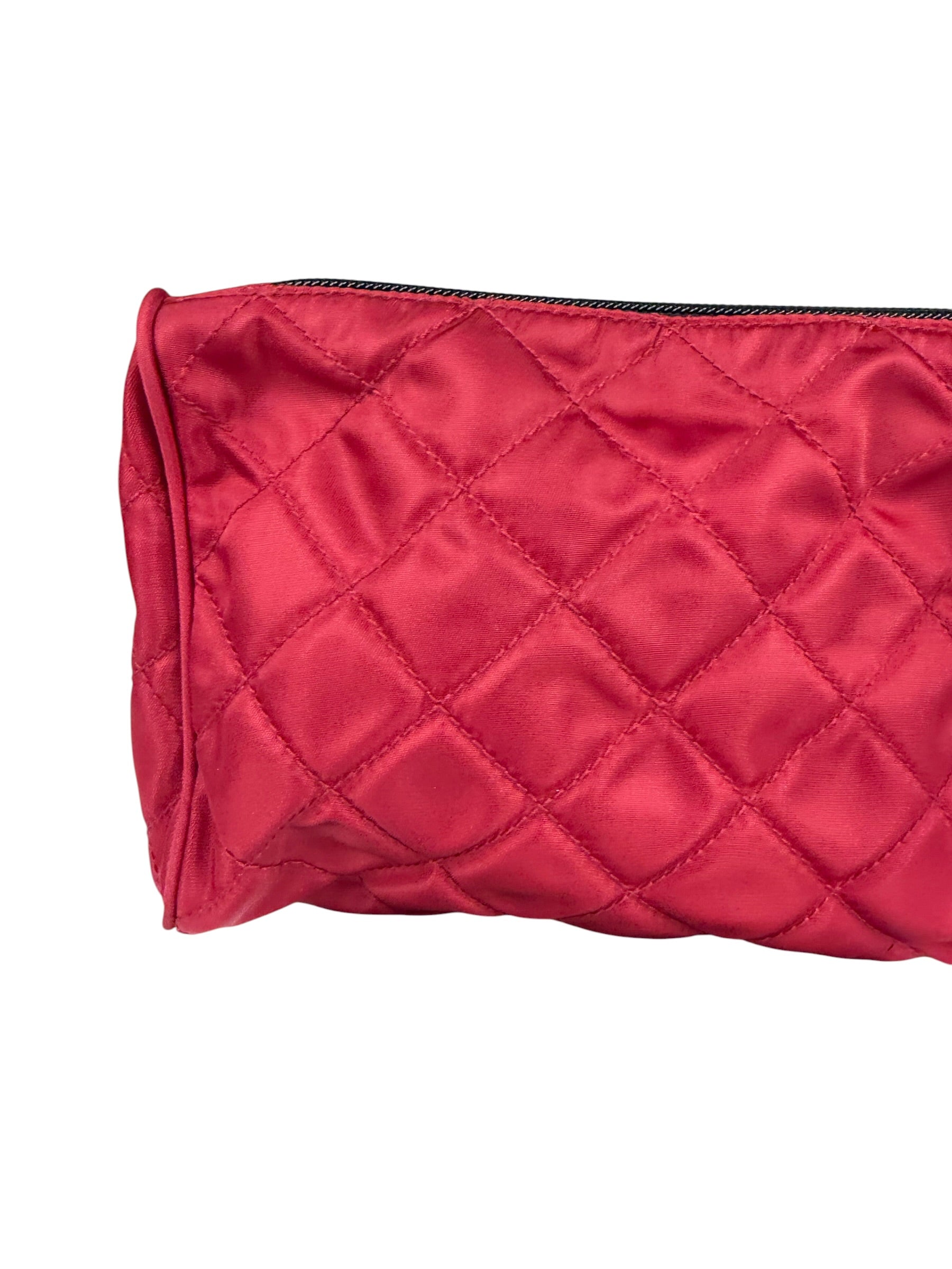 Prada Vintage Red Quilted Nylon Pouch MV599