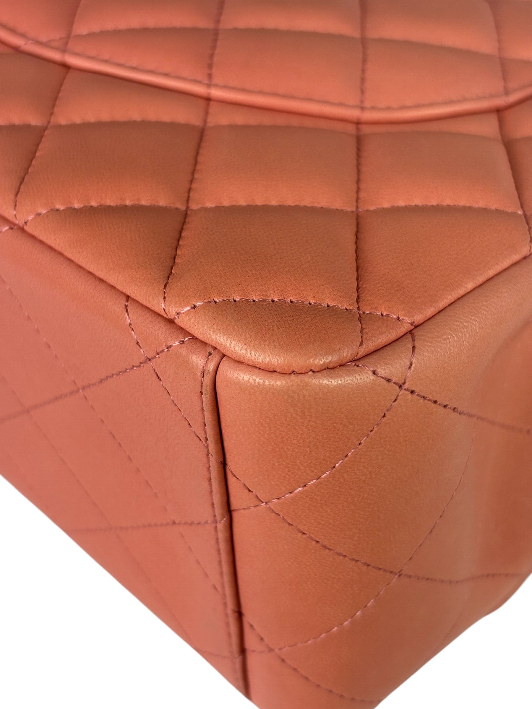 Chanel Pink Quilted Lambskin Classic Large Double Flap Bag 2012