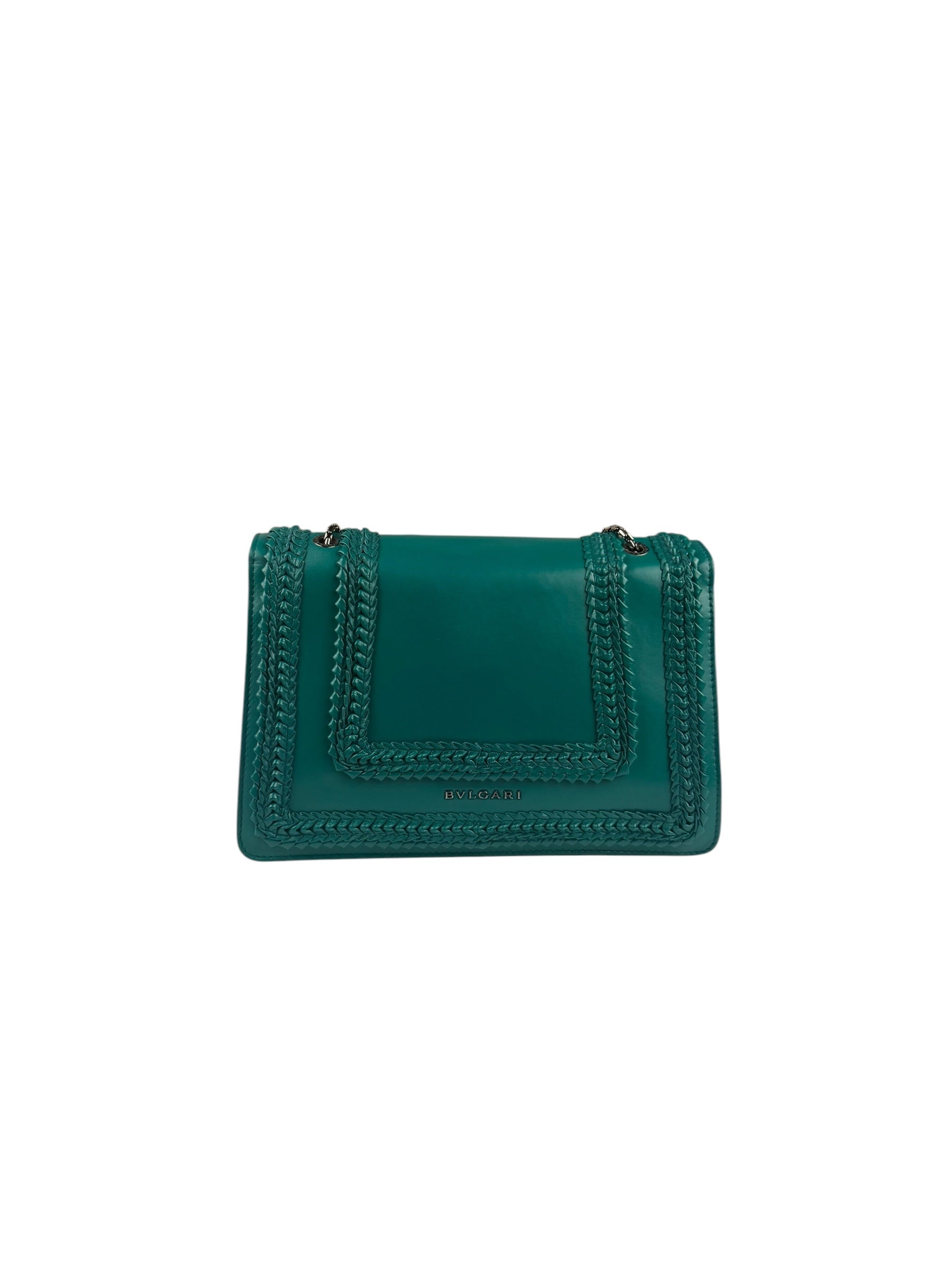 Bvlgari Green Leather Serpenti Forever Shoulder Bag