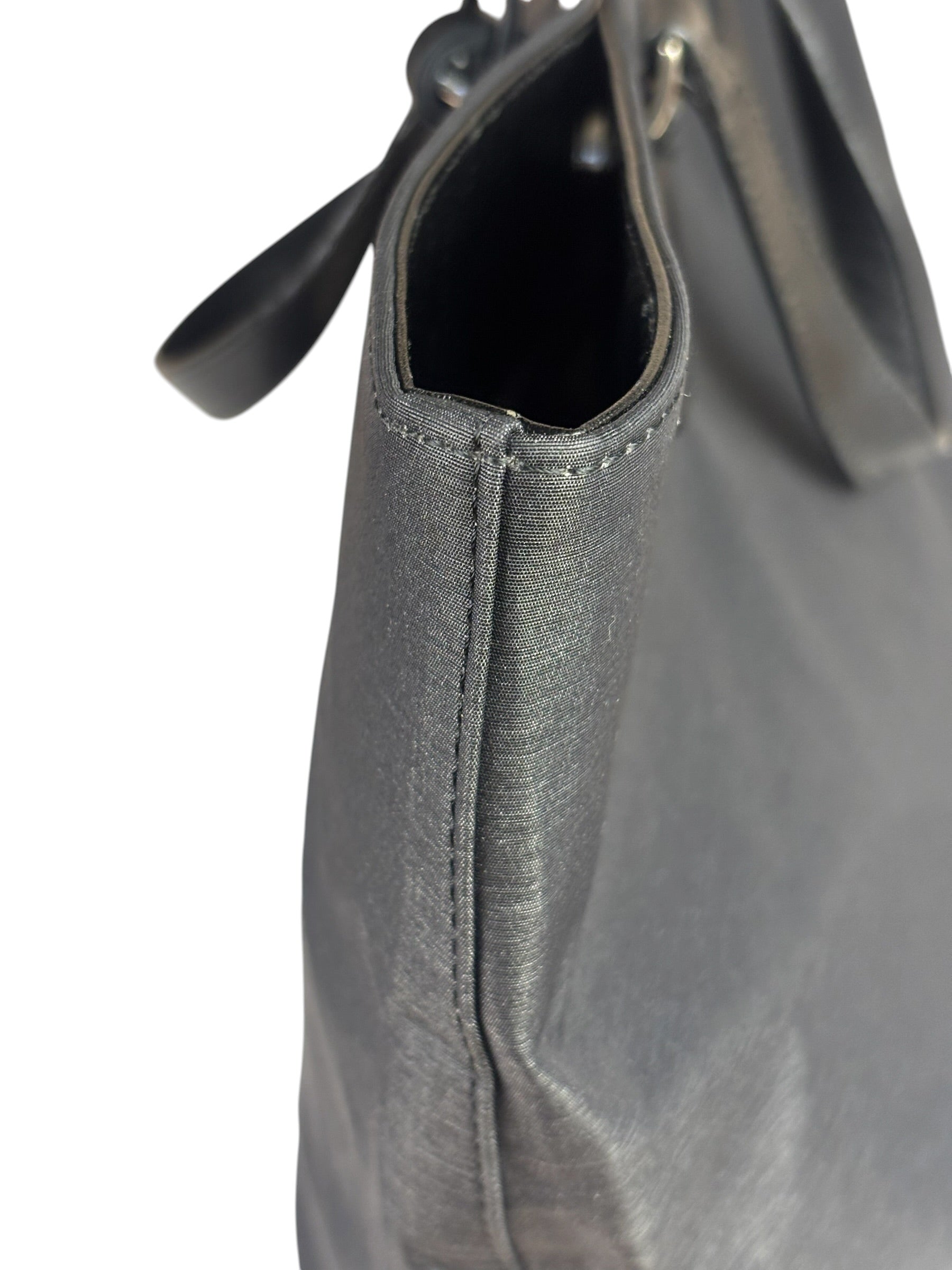 Burberry Grey Nylon/Leather Trim Tote