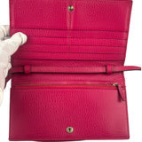 Gucci Pink Leather Swing Wallet/Pochette
