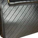 Chanel Vintage Black Chevron Leather Chain Bag