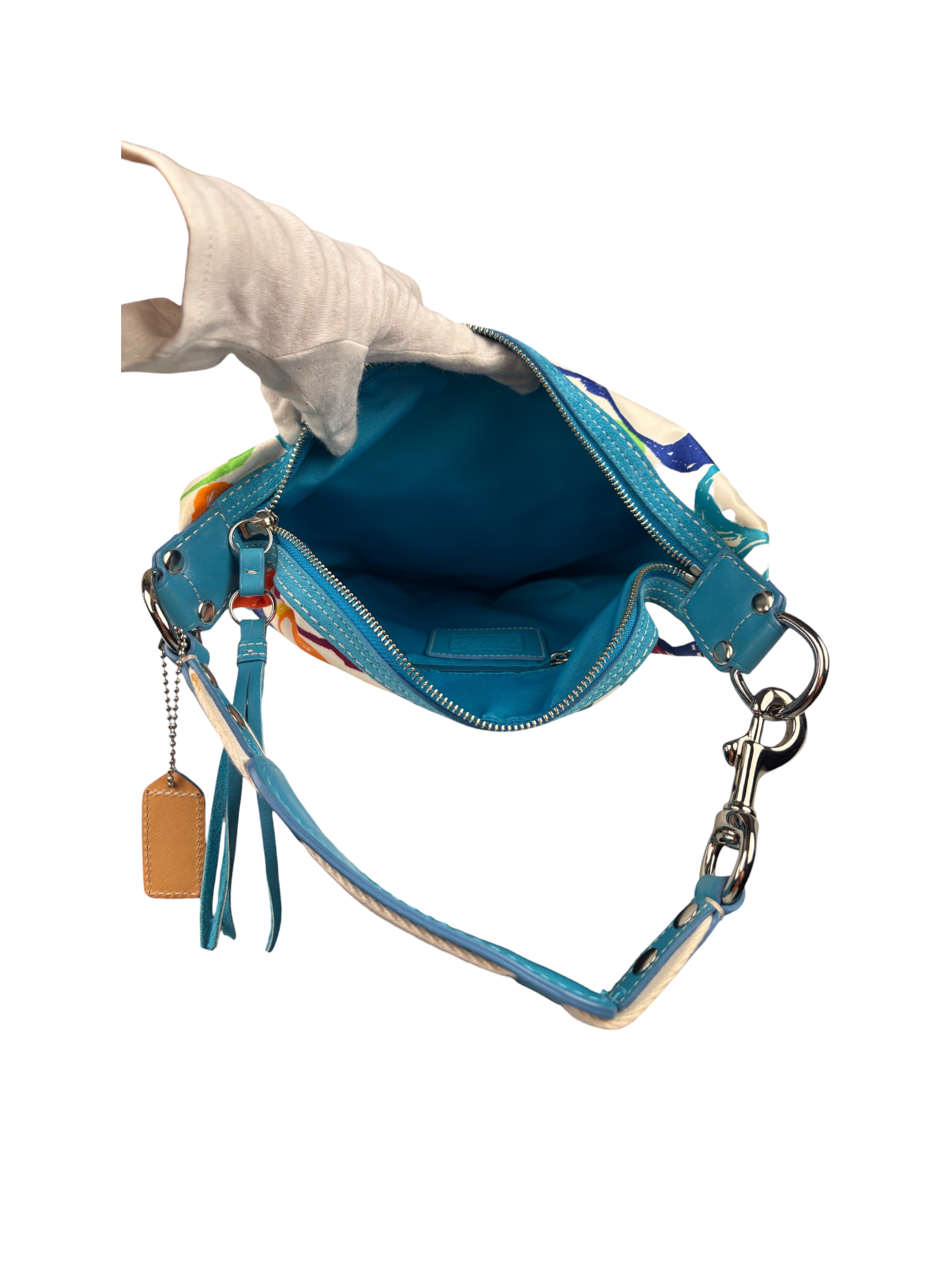 Coach Multicolor Leather Trim Scribble Hobo Bag