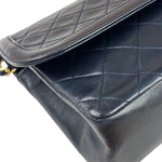 Chanel Vintage Navy Quilted Lambskin Flap Bag 1989
