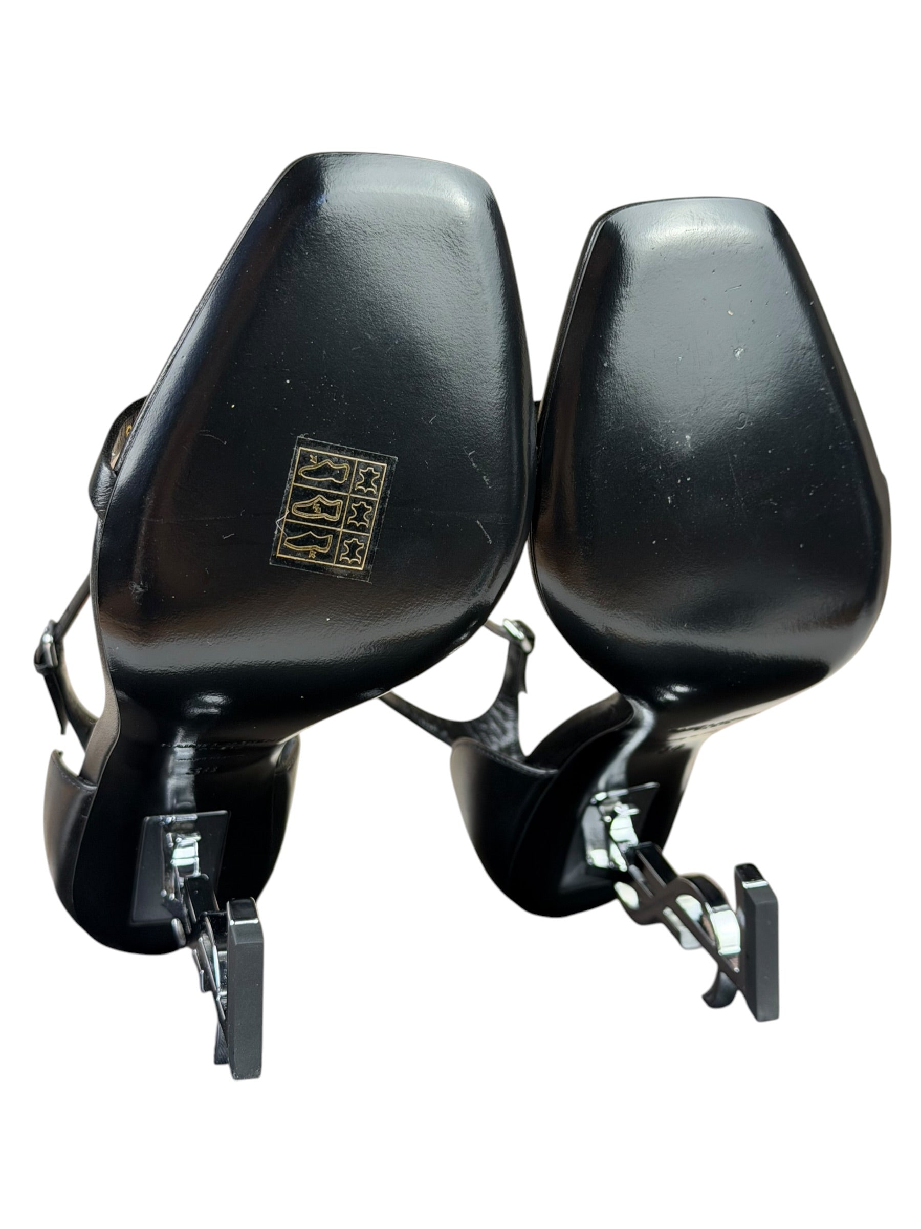 YSL Black Opyum YSL Logo Heels