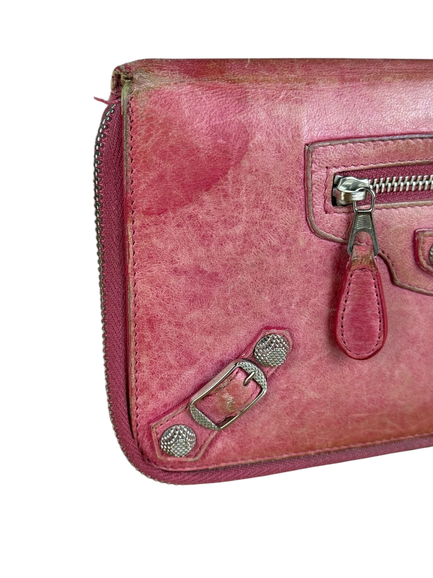 Balenciaga Vintage Pink Le Agneau Long Wallet