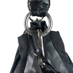 Prada Black Tessuto Nylon/Leather Trim Waves Hobo Bag