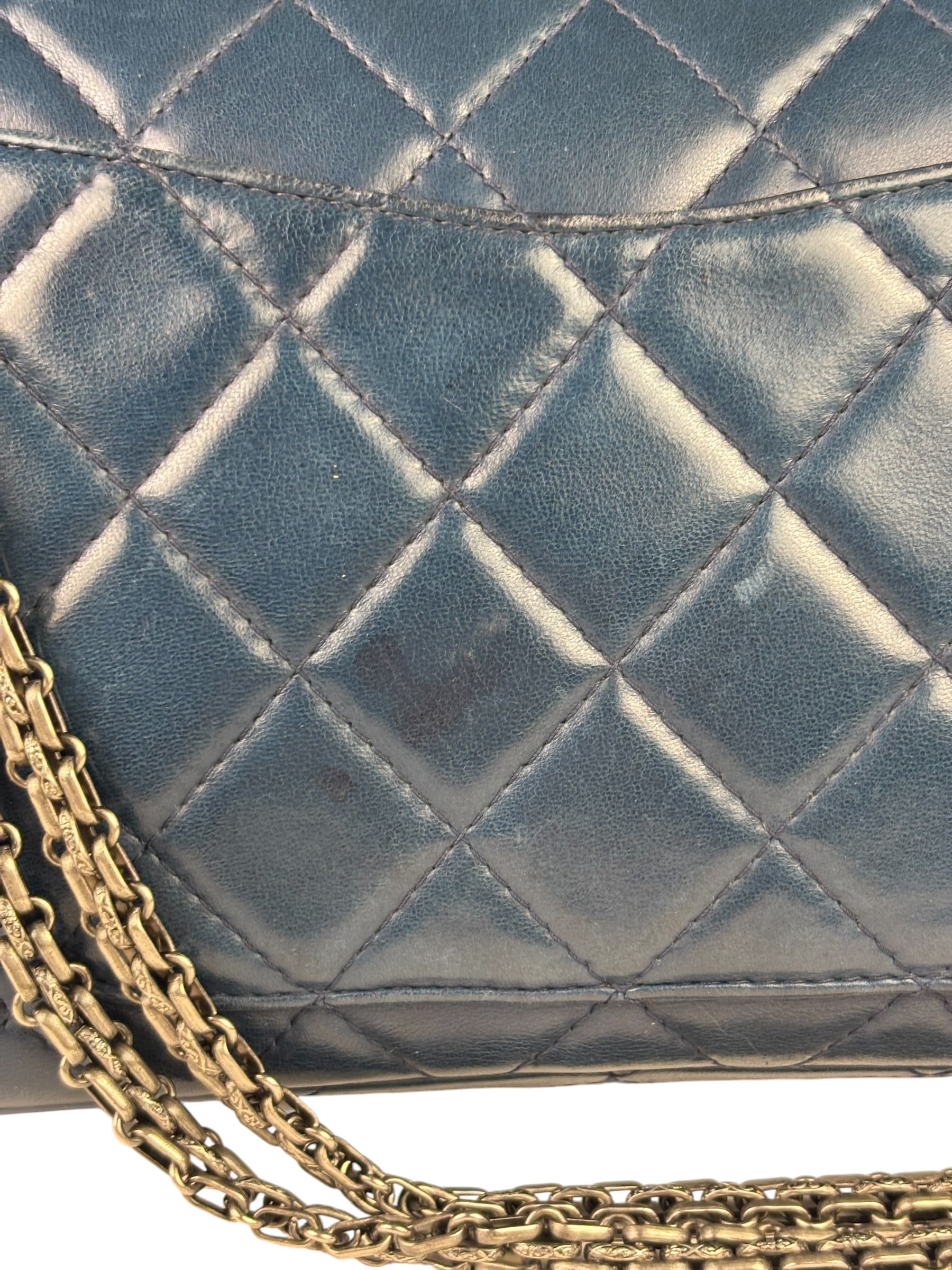 Chanel Blue Reissue 225 Double Flap Bag 1991
