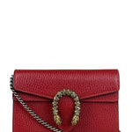 Gucci Red Leather Dionysus Super Mini Chain Crossbody Bag