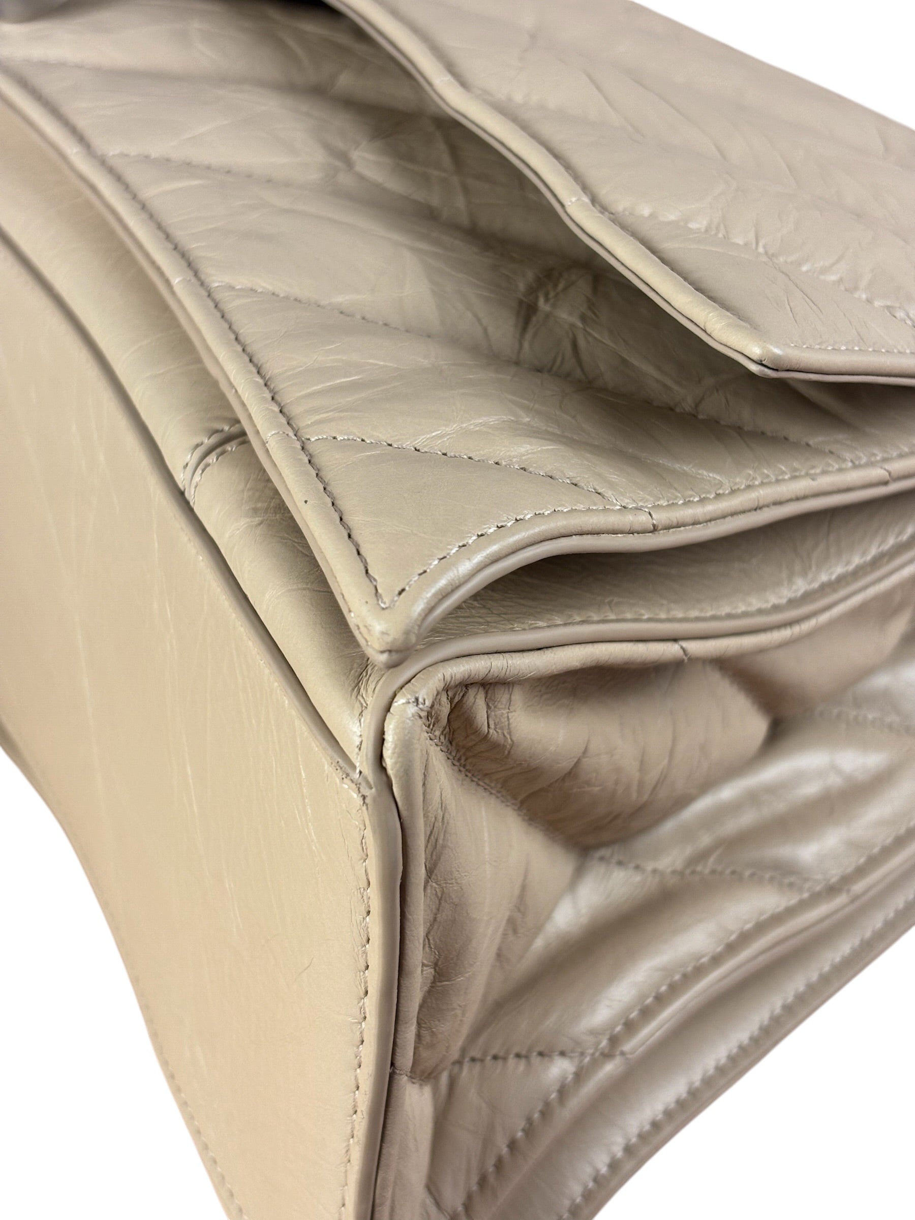 Balenciaga Beige Calfskin Crush Chain Bag