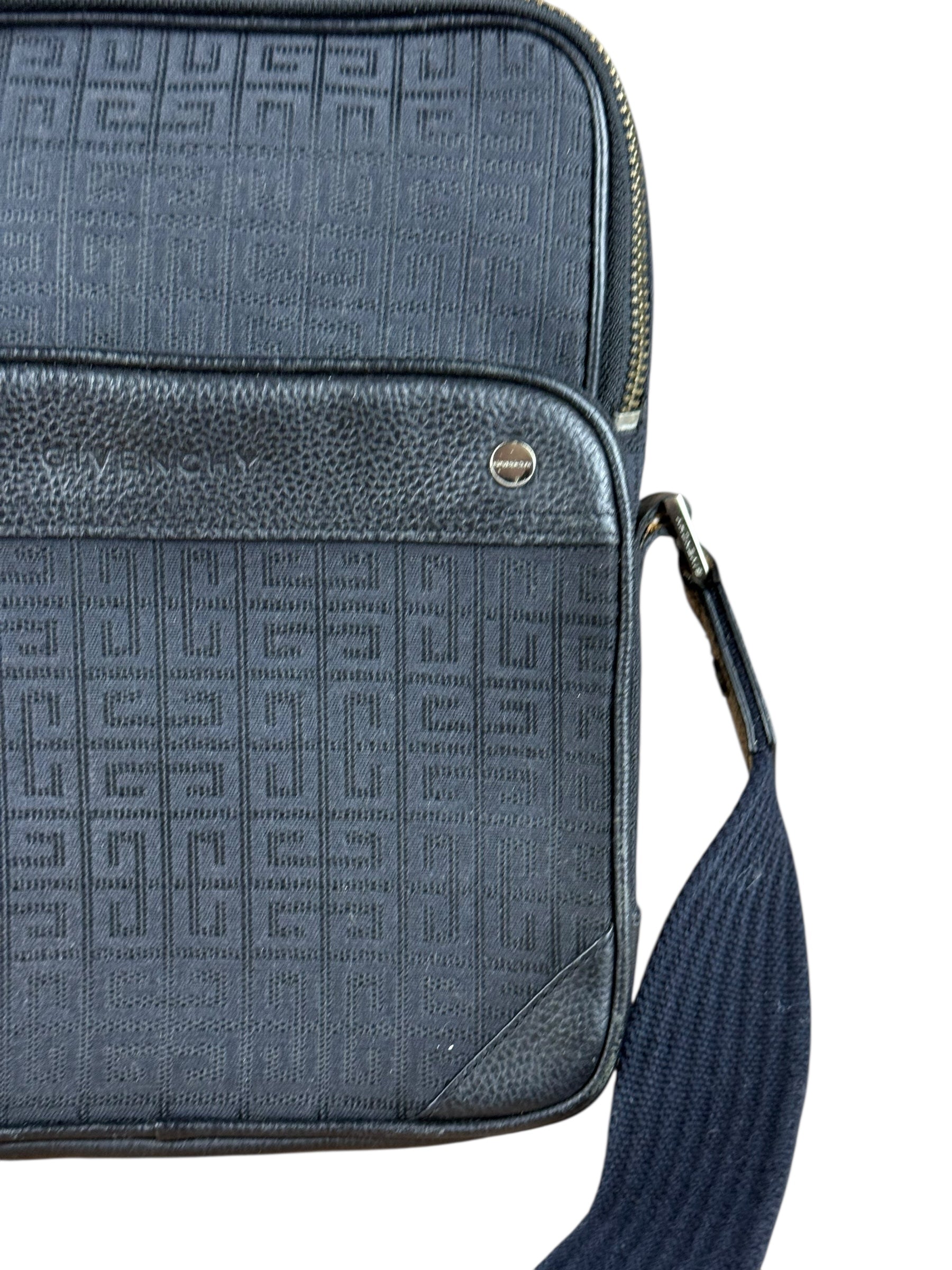 Givenchy Black Canvas Leather Lined Crossbody