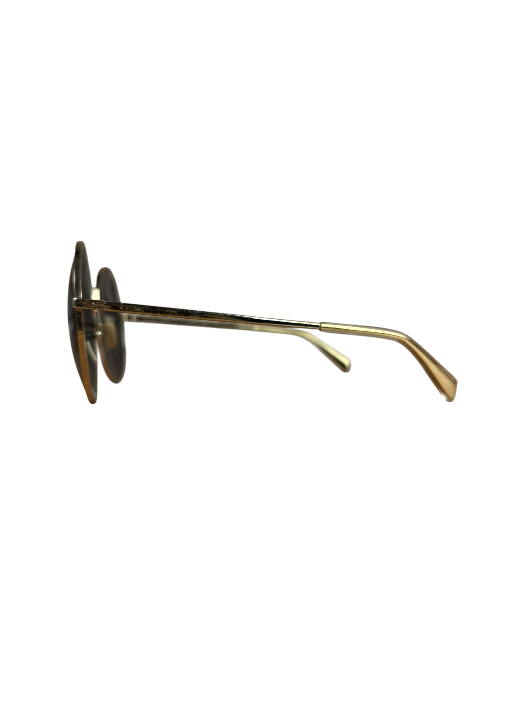 Celine Vintage Gold Round Frame Sunglasses