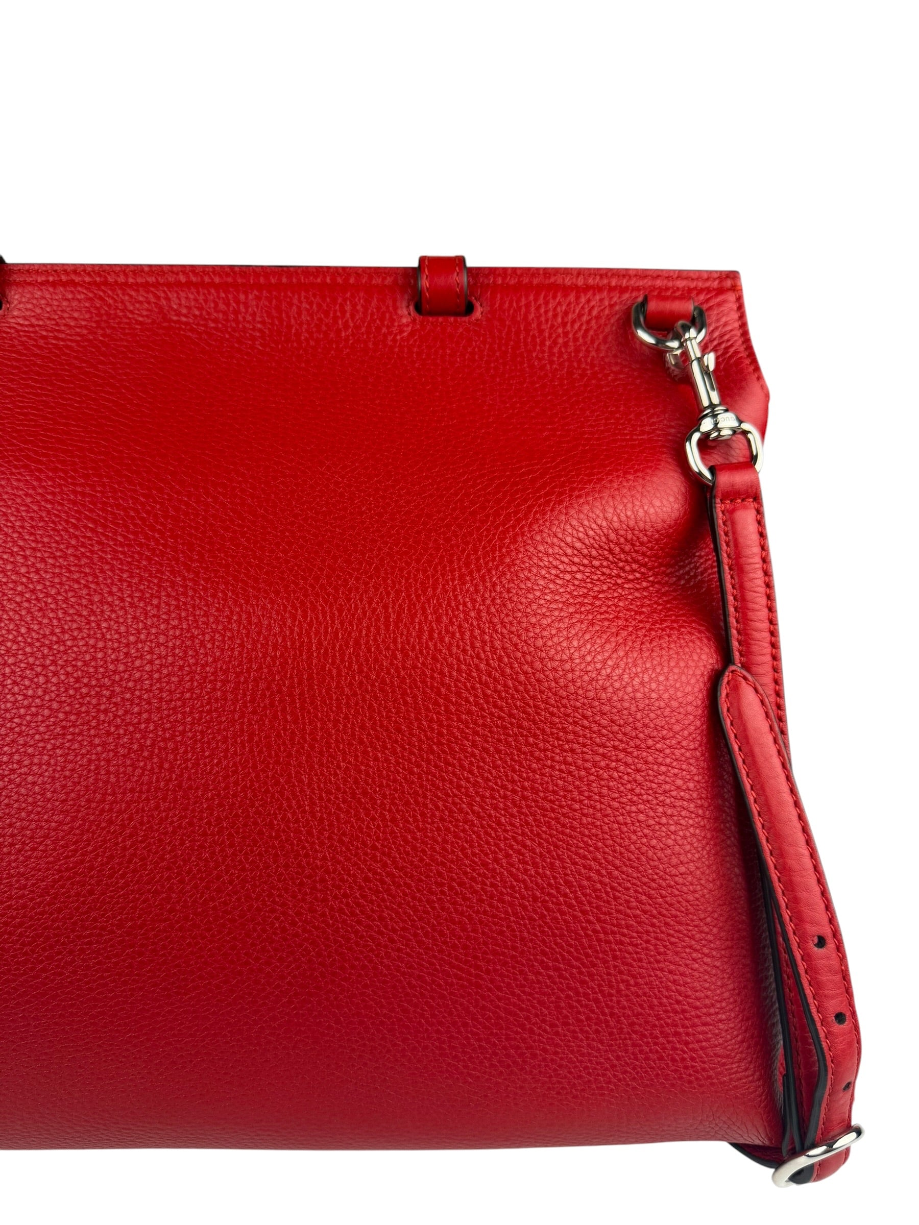 Gucci Red Bamboo Daily Leather Bag