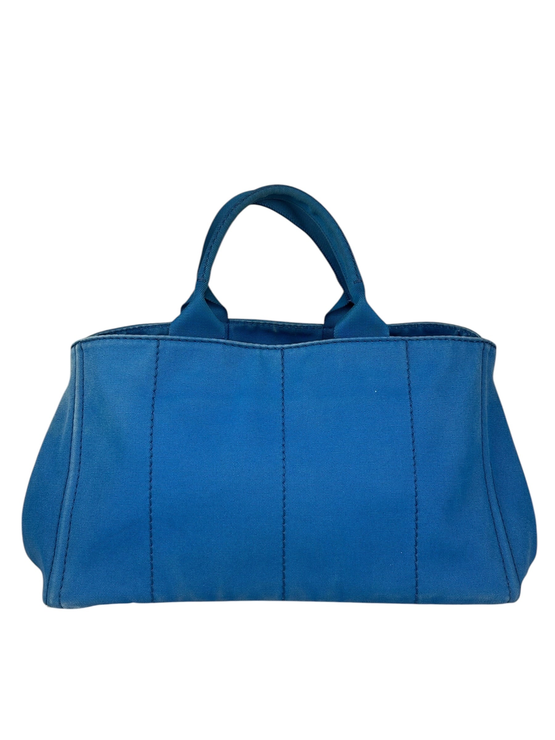 Prada Vintage Blue Canapa Canvas Tote
