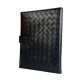 Bottega Veneta Intercciato Black Passport Holder