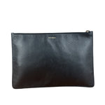 Dolce & Gabbana Black Pebbled Leather DJ Turntable Set Zip Pouch